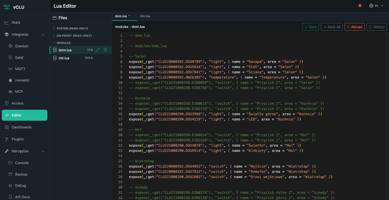 Plik modules/dom.lua w edytorze Lua vCLU
